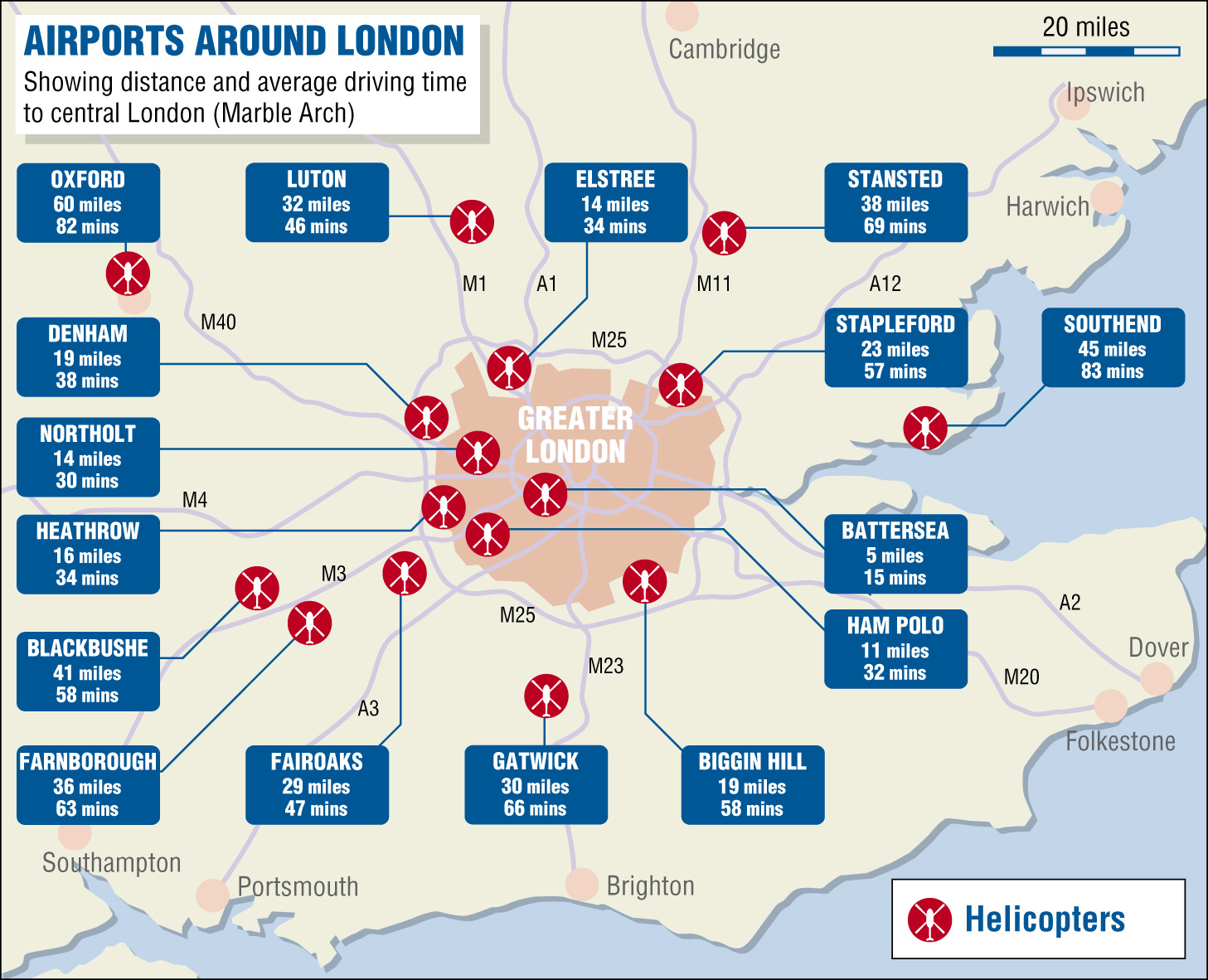 London Airports Map | World Map 07