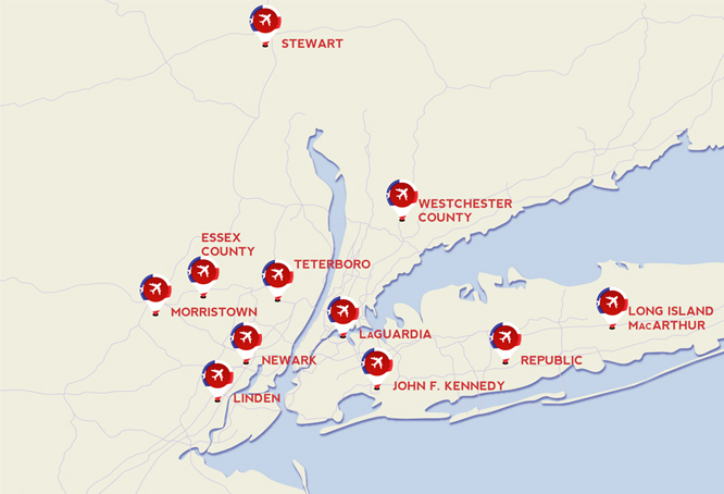 airports closest to new york city